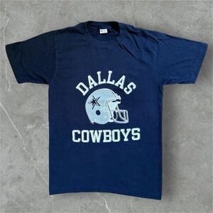 VTG Champion T Shirt Womens L Blue‎ Dallas Cowboys Football Helmet Graphic USA